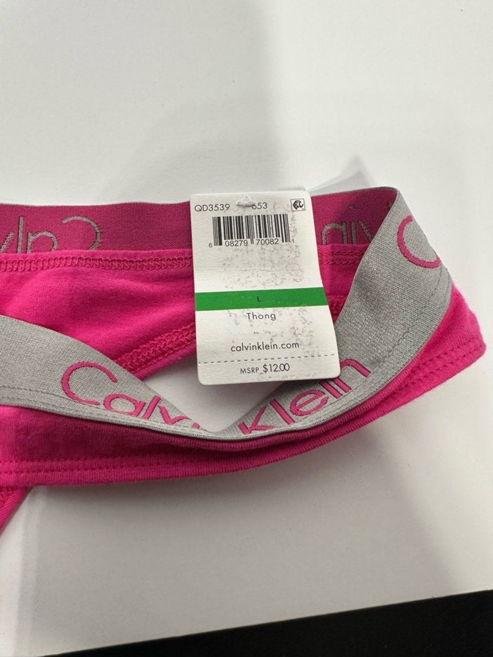 Calvin Klein Kids Fuchsia Logo Waistband Thong - Picture 4 of 4